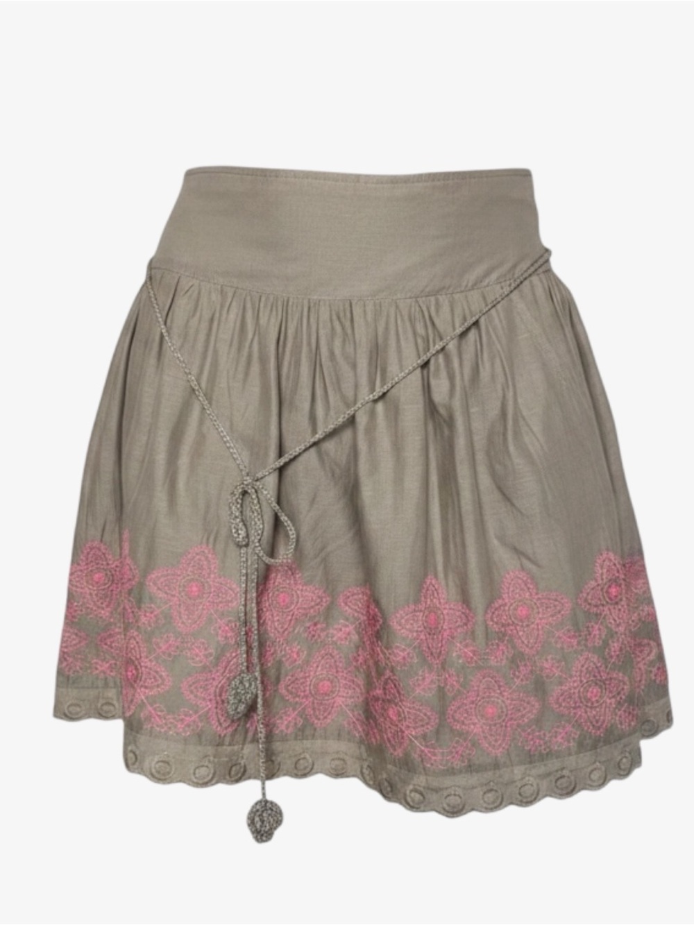 Lucky Brand Embroidered Pleated Full Skirt